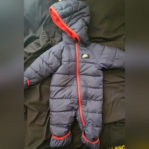 Baby Boy Nike Puffer Snow Suit Navy/Red Size 12m